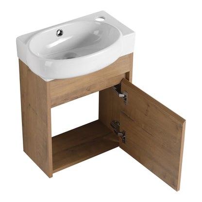 Soft Close Doors Bathroom Vanity With Sink,16 Inch For Small Bathroom - 1st Choice Furniture Direct