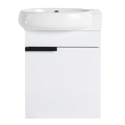 Soft Close Doors Bathroom Vanity With Sink,16 Inch For Small Bathroom - 1st Choice Furniture Direct