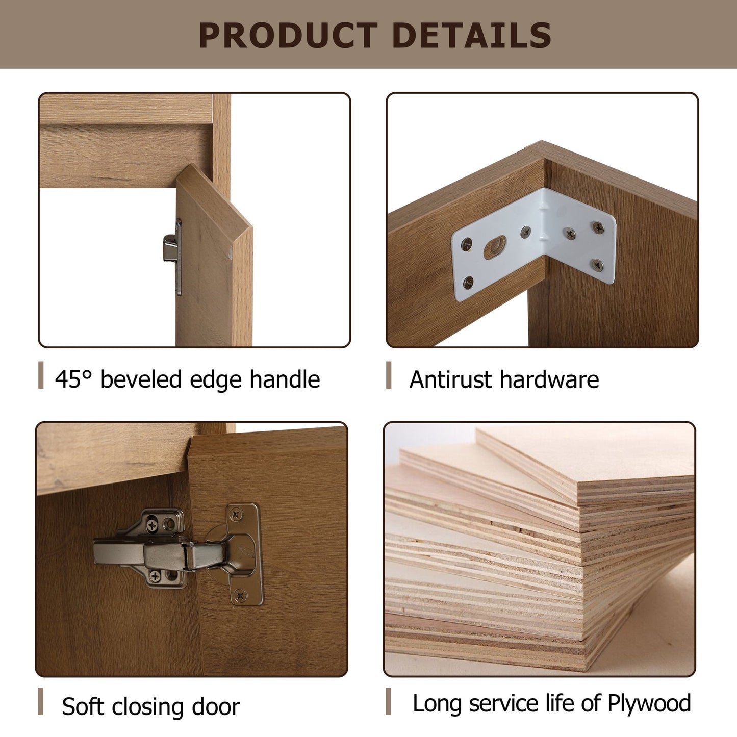 Soft Close Doors Bathroom Vanity With Sink,16 Inch For Small Bathroom - 1st Choice Furniture Direct