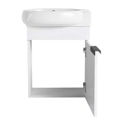 Soft Close Doors Bathroom Vanity With Sink,16 Inch For Small Bathroom - 1st Choice Furniture Direct