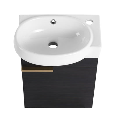 Soft Close Doors Bathroom Vanity With Sink,16 Inch For Small Bathroom - 1st Choice Furniture Direct