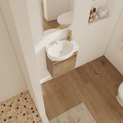Soft Close Doors Bathroom Vanity With Sink,16 Inch For Small Bathroom - 1st Choice Furniture Direct