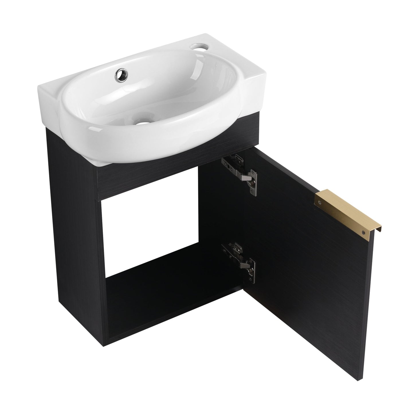 Soft Close Doors Bathroom Vanity With Sink,16 Inch For Small Bathroom - 1st Choice Furniture Direct