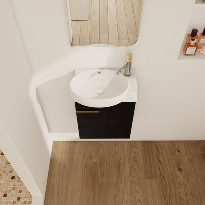 Soft Close Doors Bathroom Vanity With Sink,16 Inch For Small Bathroom - 1st Choice Furniture Direct