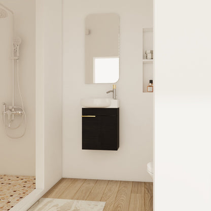 Soft Close Doors Bathroom Vanity With Sink,16 Inch For Small Bathroom - 1st Choice Furniture Direct