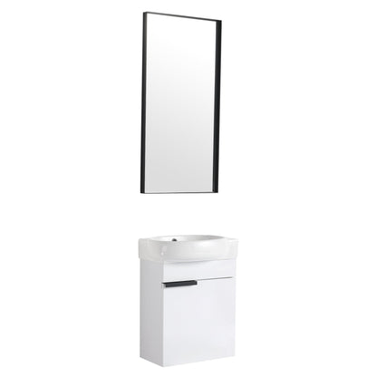 Soft Close Doors Bathroom Vanity With Sink,16 Inch For Small Bathroom - 1st Choice Furniture Direct