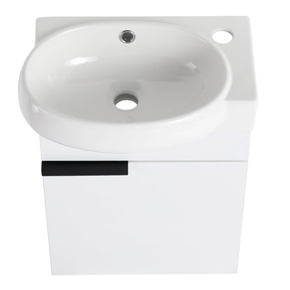 Soft Close Doors Bathroom Vanity With Sink,16 Inch For Small Bathroom - 1st Choice Furniture Direct