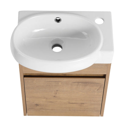 Soft Close Doors Bathroom Vanity With Sink,16 Inch For Small Bathroom - 1st Choice Furniture Direct