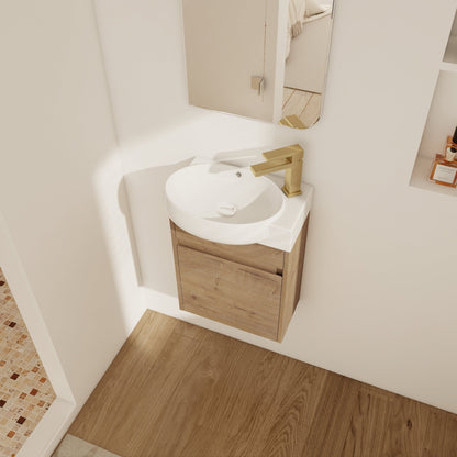 Soft Close Doors Bathroom Vanity With Sink,16 Inch For Small Bathroom - 1st Choice Furniture Direct