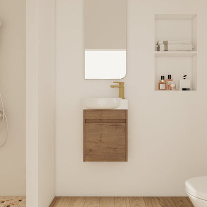 Soft Close Doors Bathroom Vanity With Sink,16 Inch For Small Bathroom - 1st Choice Furniture Direct