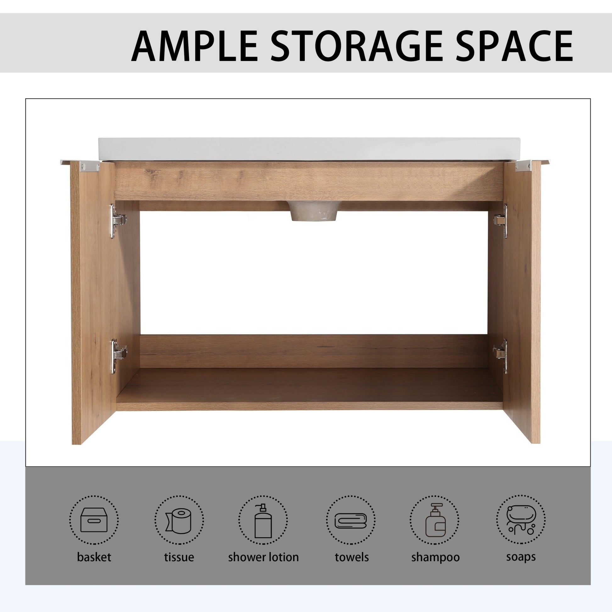Soft Close Doors Bathroom Vanity With Sink,30 Inch For Small Bathroom,30x18-00630 IMO(KD-Packing) - 1st Choice Furniture Direct