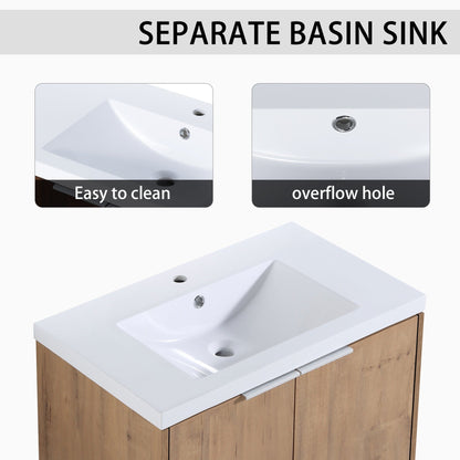 Soft Close Doors Bathroom Vanity With Sink,30 Inch For Small Bathroom,30x18-00630 IMO(KD-Packing) - 1st Choice Furniture Direct