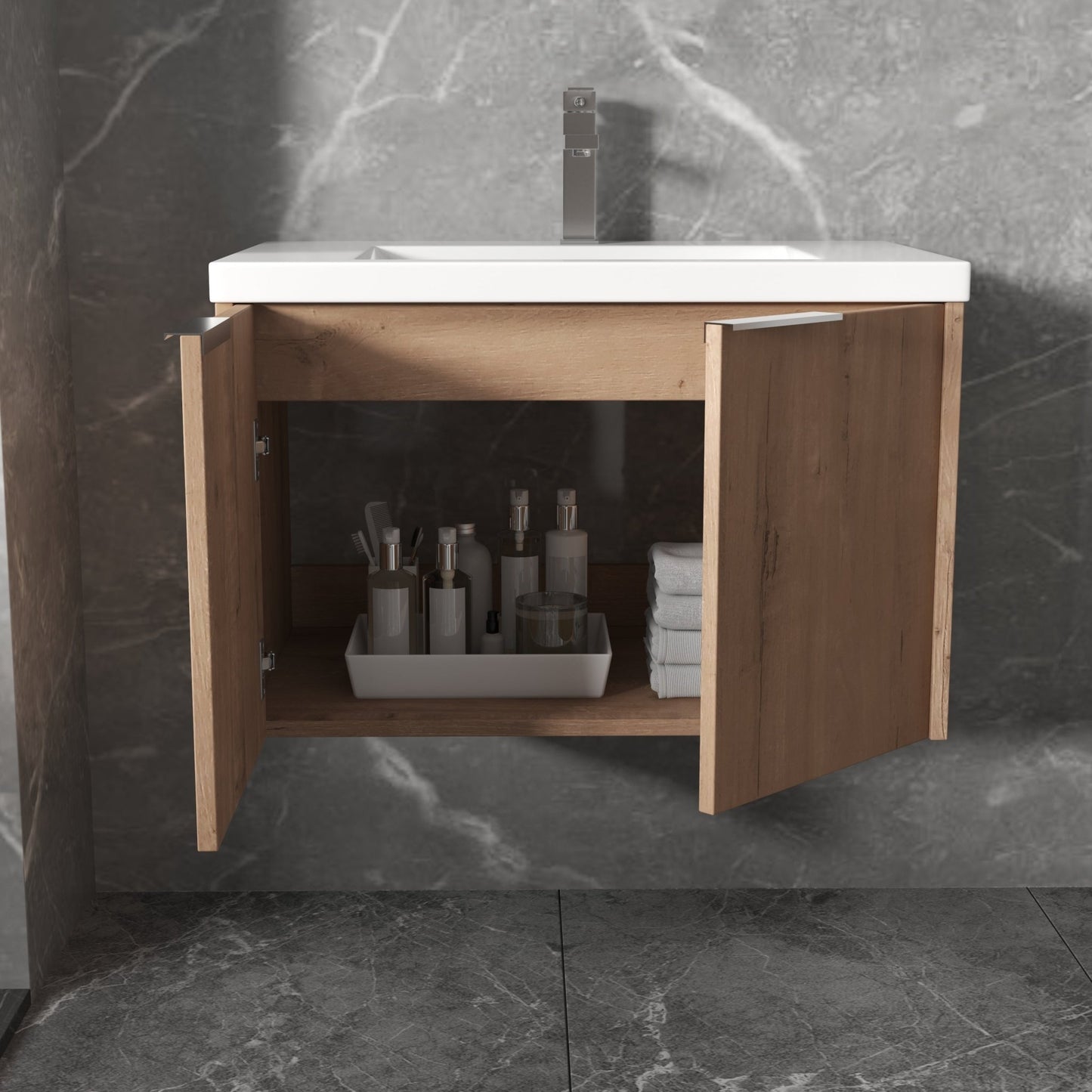 Soft Close Doors Bathroom Vanity With Sink,30 Inch For Small Bathroom,30x18-00630 IMO(KD-Packing) - 1st Choice Furniture Direct