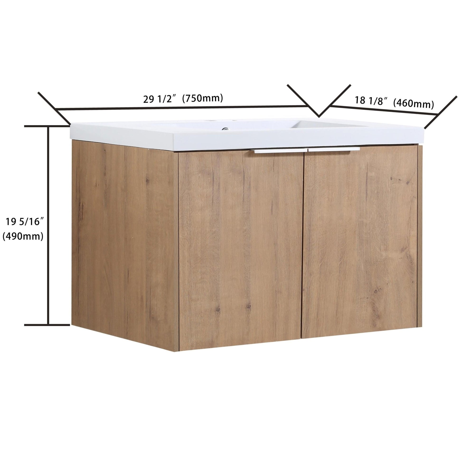 Soft Close Doors Bathroom Vanity With Sink,30 Inch For Small Bathroom,30x18-00630 IMO(KD-Packing) - 1st Choice Furniture Direct