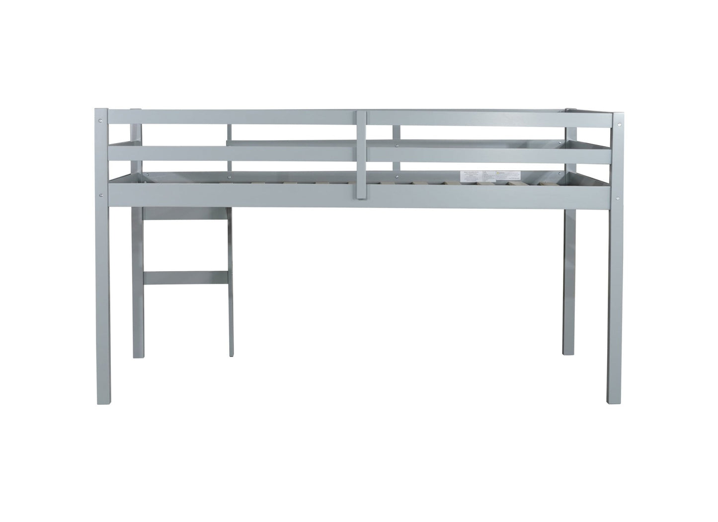 Solid Wooden, Rubber Wooden Twin Loft Bed with Ladder, Bed Platform of Strengthened Slats , Grey - 1st Choice Furniture Direct