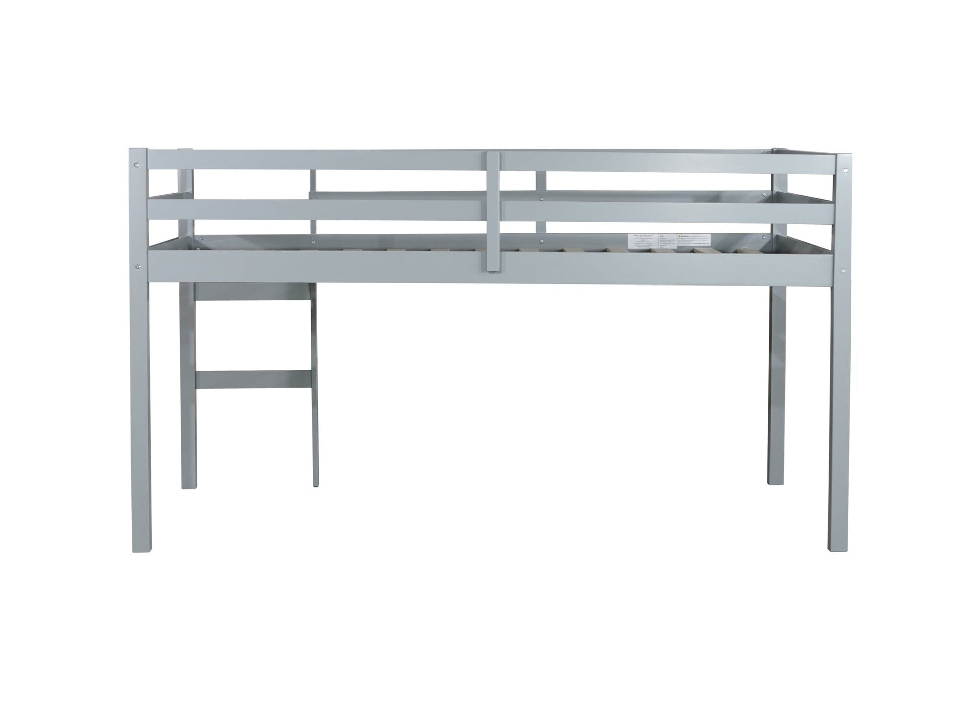 Solid Wooden, Rubber Wooden Twin Loft Bed with Ladder, Bed Platform of Strengthened Slats , Grey - 1st Choice Furniture Direct