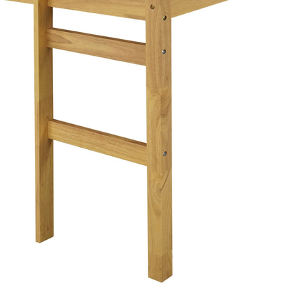 Solid Wooden, Rubber Wooden Twin Loft Bed with Ladder, Bed Platform of Strengthened Slats, Natural - 1st Choice Furniture Direct