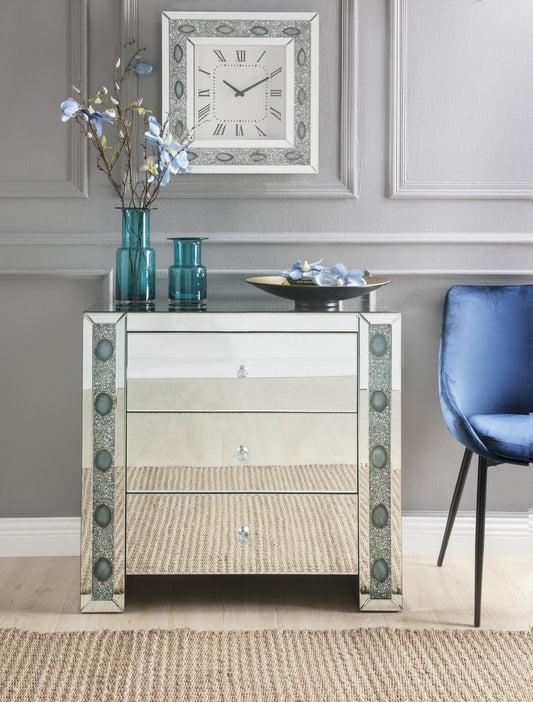Sonia Mirrored & Faux Agate Console Cabinet (Assembled) - 1st Choice Furniture Direct