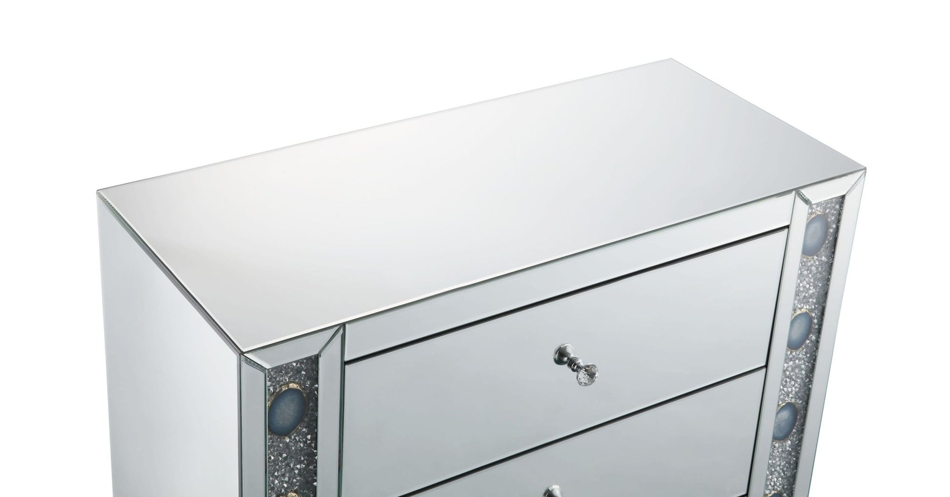 Sonia Mirrored & Faux Agate Console Cabinet (Assembled) - 1st Choice Furniture Direct