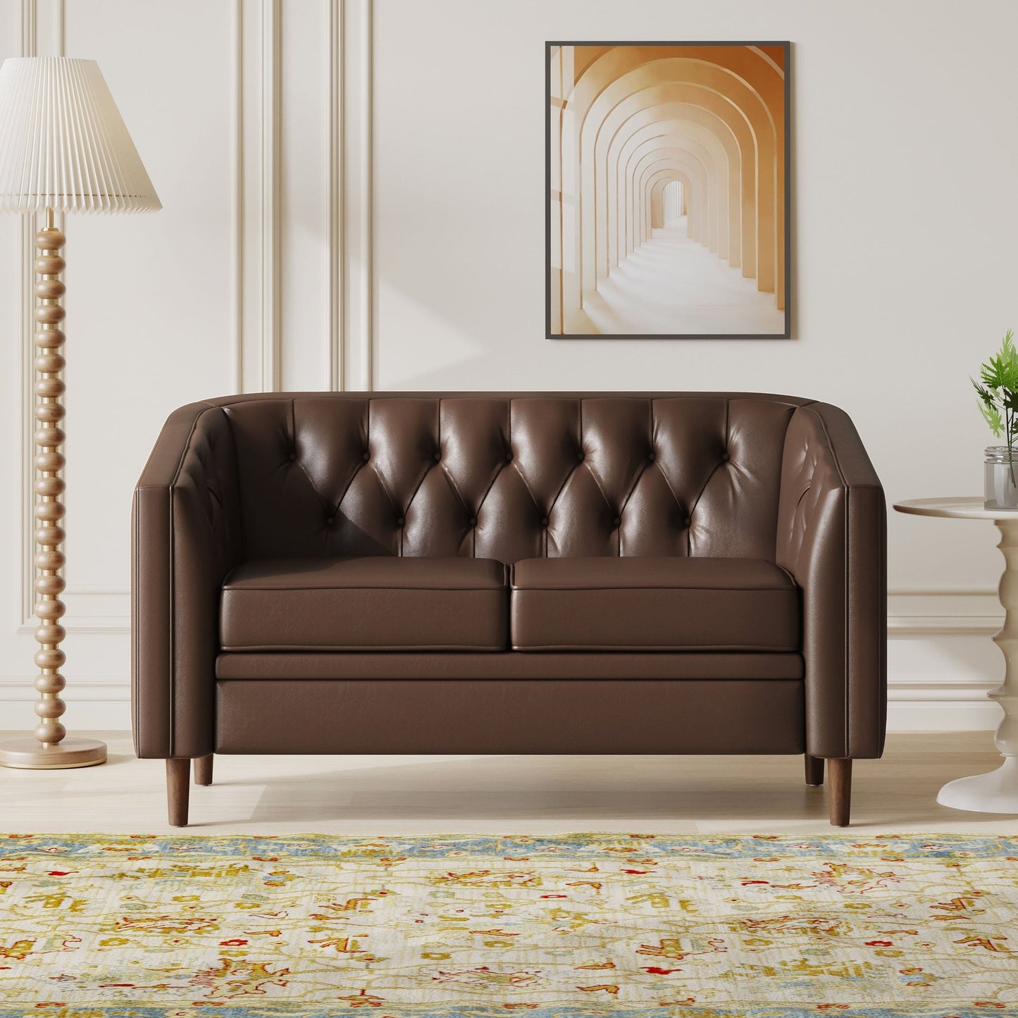 Sophisticated Loveseat with Diamond - Stitched Detailing - 1st Choice Furniture Direct