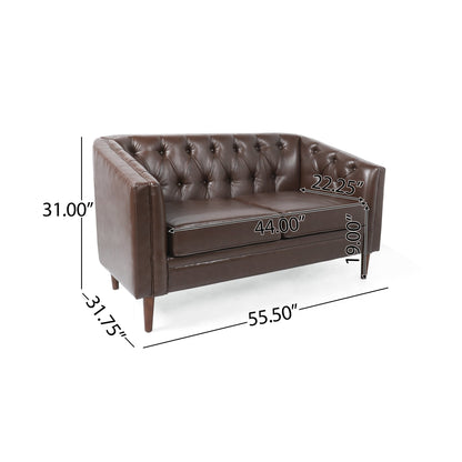 Sophisticated Loveseat with Diamond - Stitched Detailing - 1st Choice Furniture Direct