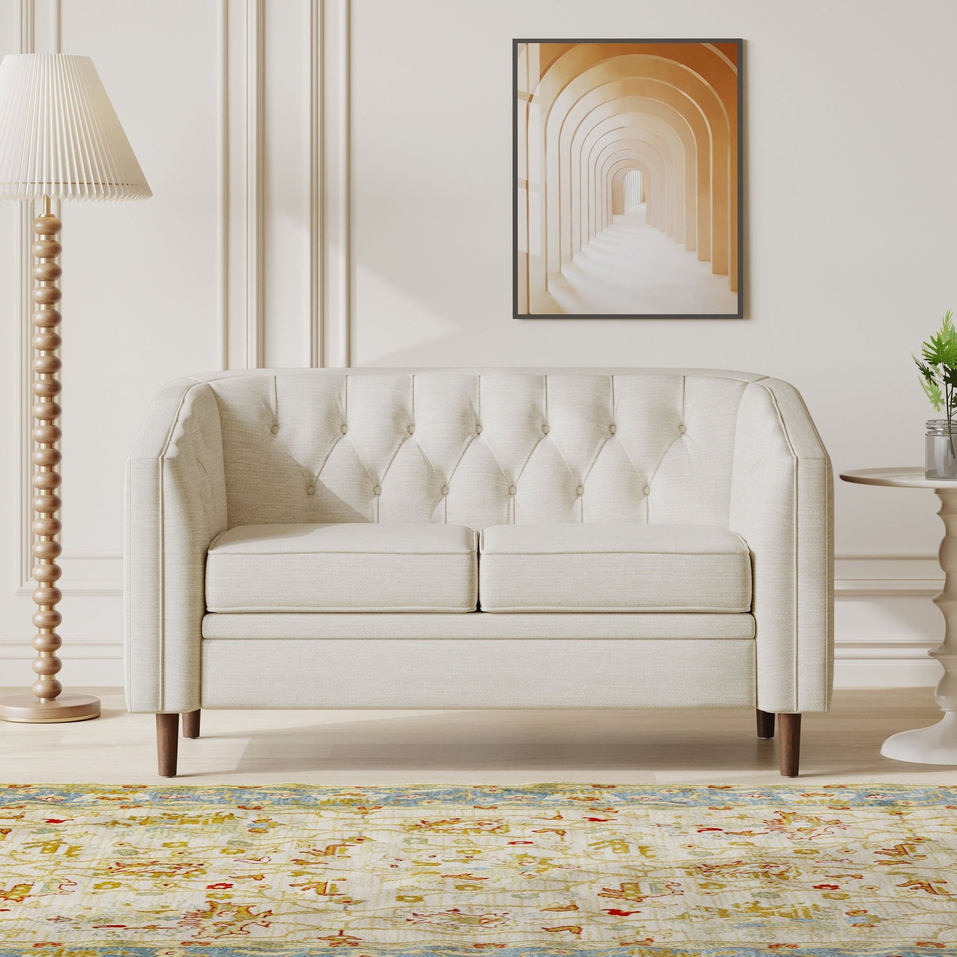 Sophisticated Loveseat with Diamond - Stitched Detailing - 1st Choice Furniture Direct