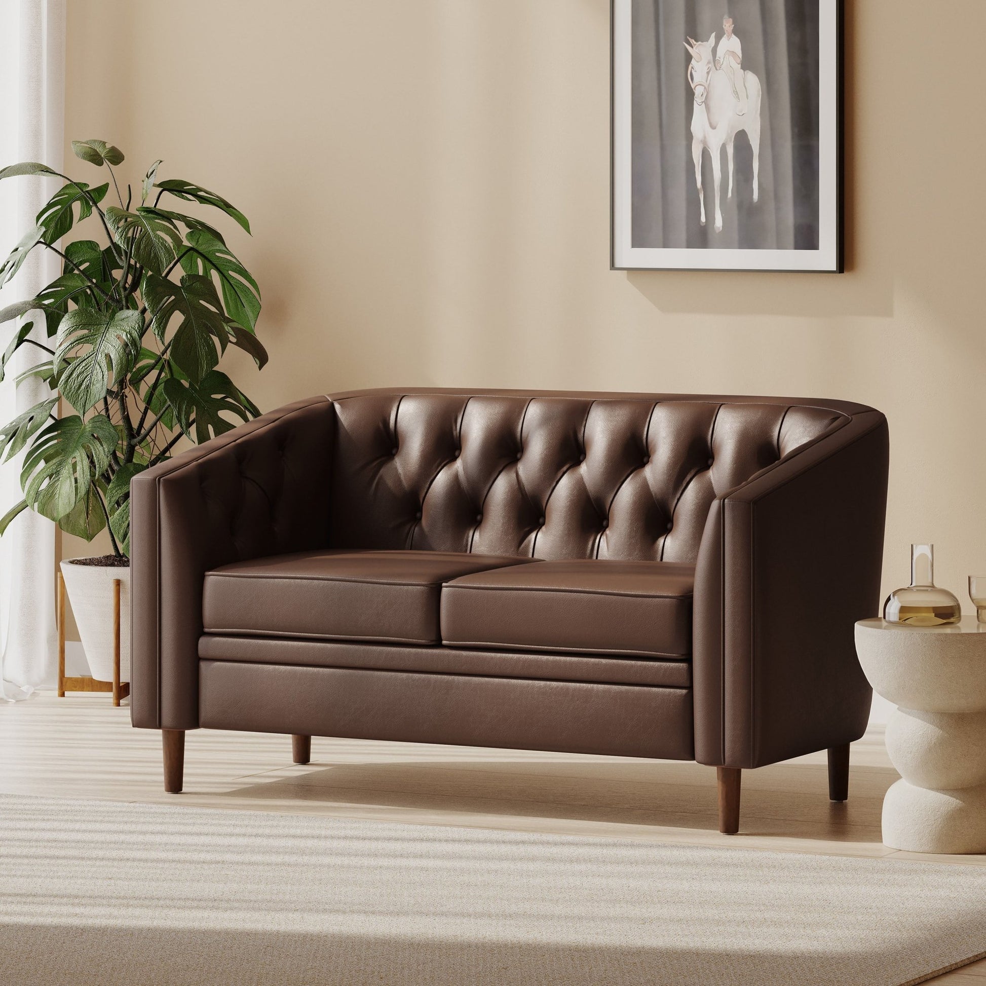 Sophisticated Loveseat with Diamond - Stitched Detailing - 1st Choice Furniture Direct