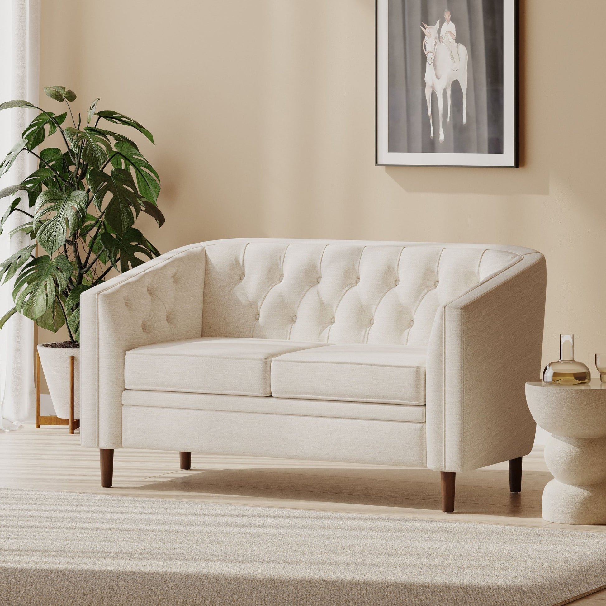 Sophisticated Loveseat with Diamond - Stitched Detailing - 1st Choice Furniture Direct