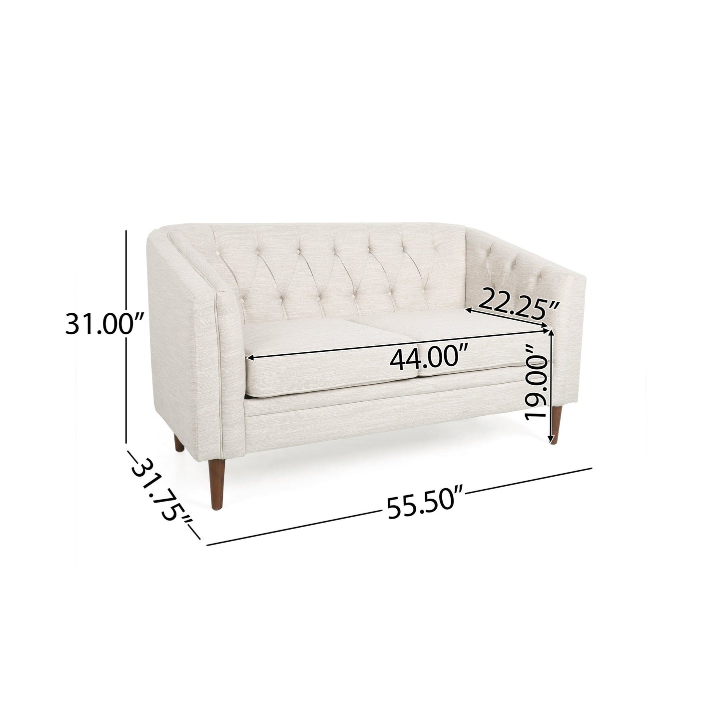 Sophisticated Loveseat with Diamond - Stitched Detailing - 1st Choice Furniture Direct
