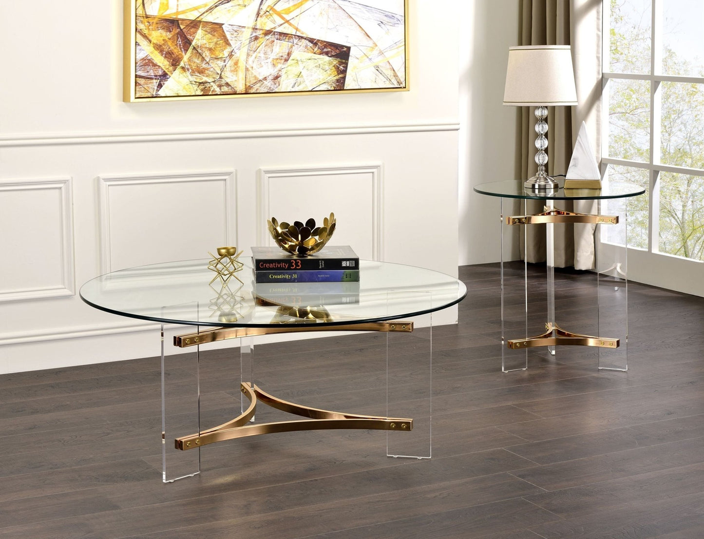 Sosi Gold Finish Coffee Table - 1st Choice Furniture Direct