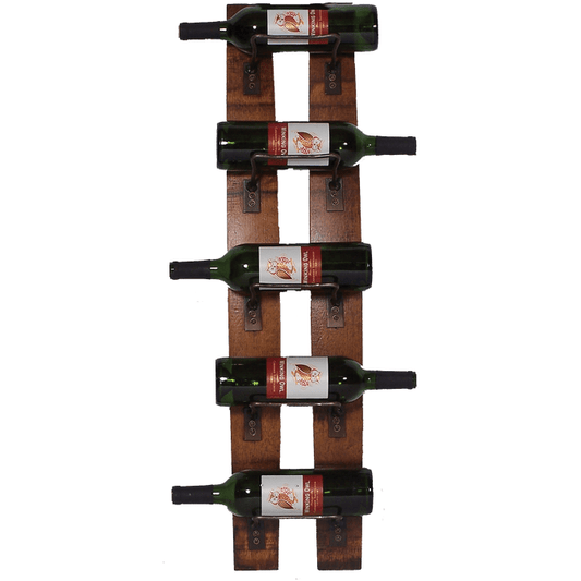 Southern Splinter Reclaimed Wine Barrel Stave 5 Bottle Wall Rack - 4100 - 1st Choice Furniture Direct