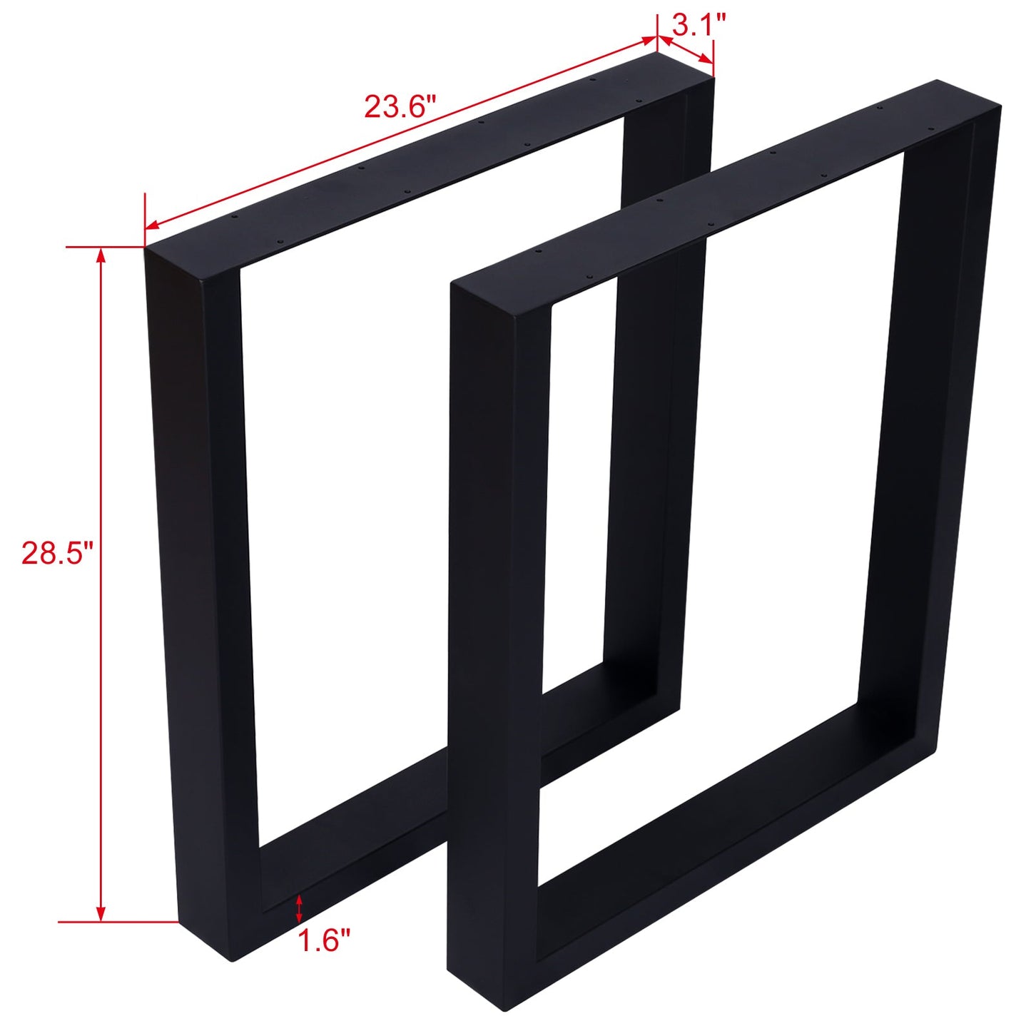 Square Table Legs 28X 24' ,Wide Metal Table Legs , Heavy Duty Steel Desk Legs Table Leg Dining Table Legs Coffee Desk Leg, Set of 2 - 1st Choice Furniture Direct