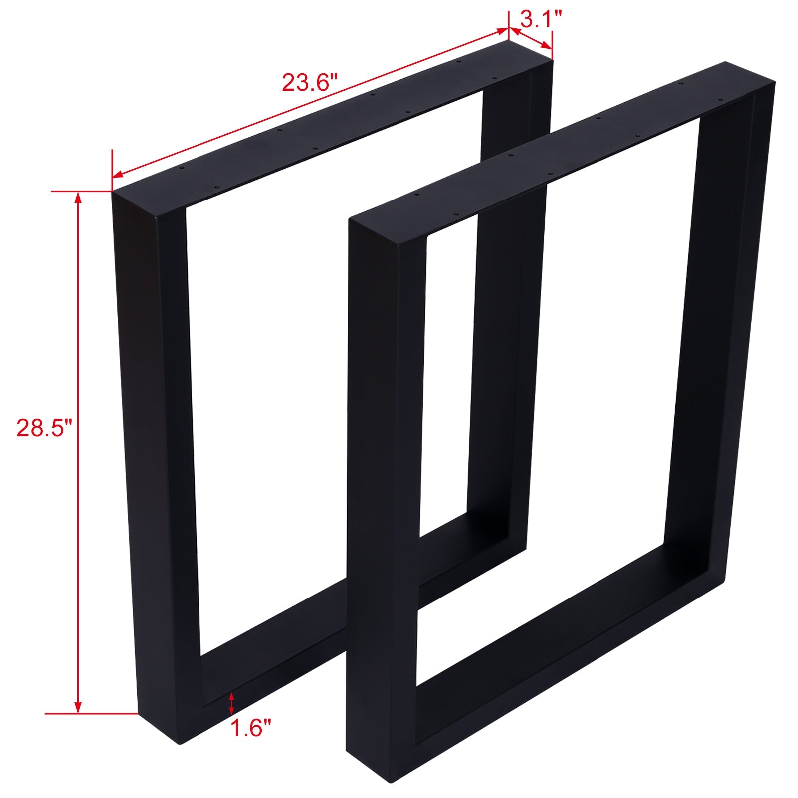 Square Table Legs 28X 24' ,Wide Metal Table Legs , Heavy Duty Steel Desk Legs Table Leg Dining Table Legs Coffee Desk Leg, Set of 2 - 1st Choice Furniture Direct
