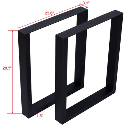 Square Table Legs 28X 24' ,Wide Metal Table Legs , Heavy Duty Steel Desk Legs Table Leg Dining Table Legs Coffee Desk Leg, Set of 2 - 1st Choice Furniture Direct