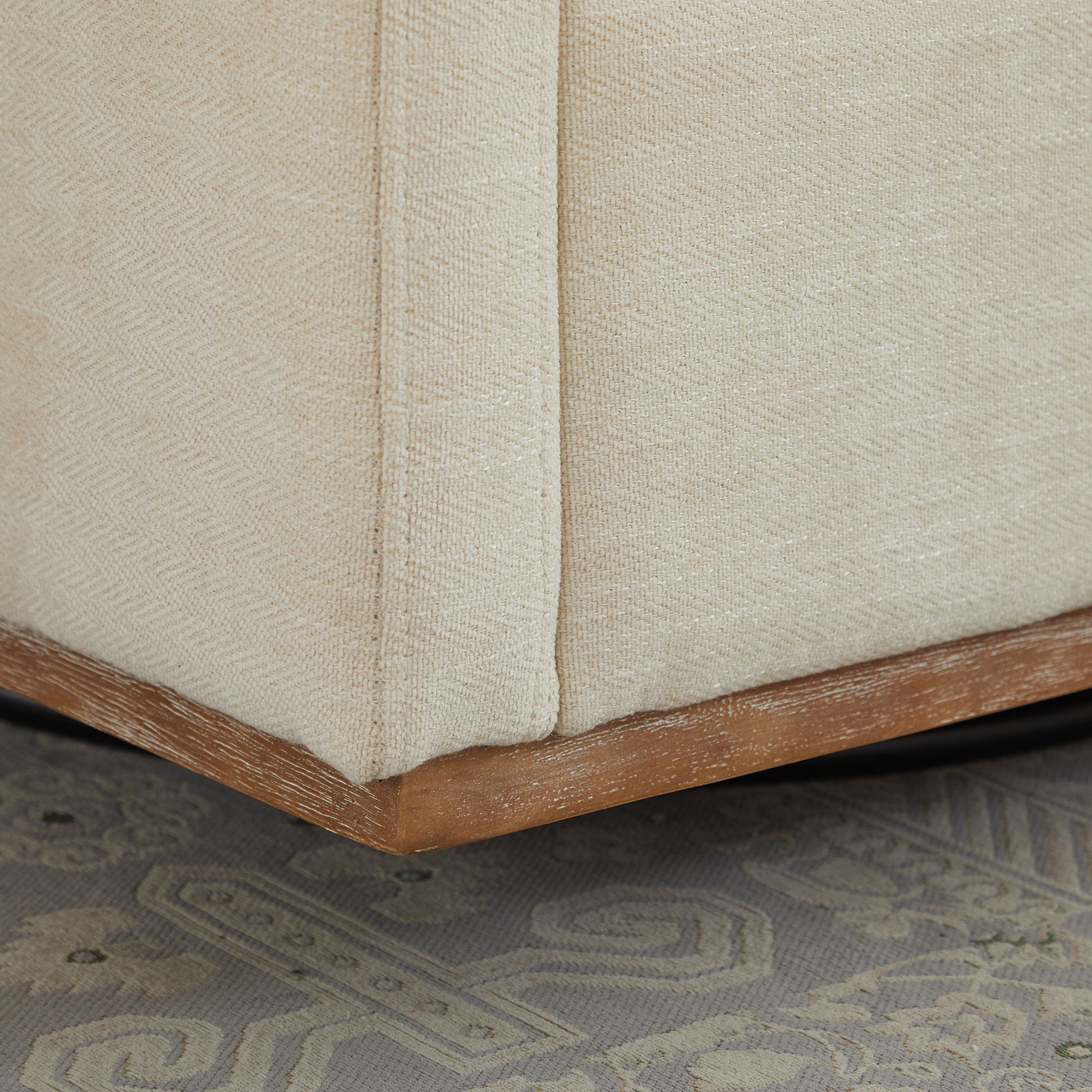 Square Upholstered Swivel Accent Chair with 360 Degree Rotation in Beige Chenille, 30.7'W - 1st Choice Furniture Direct
