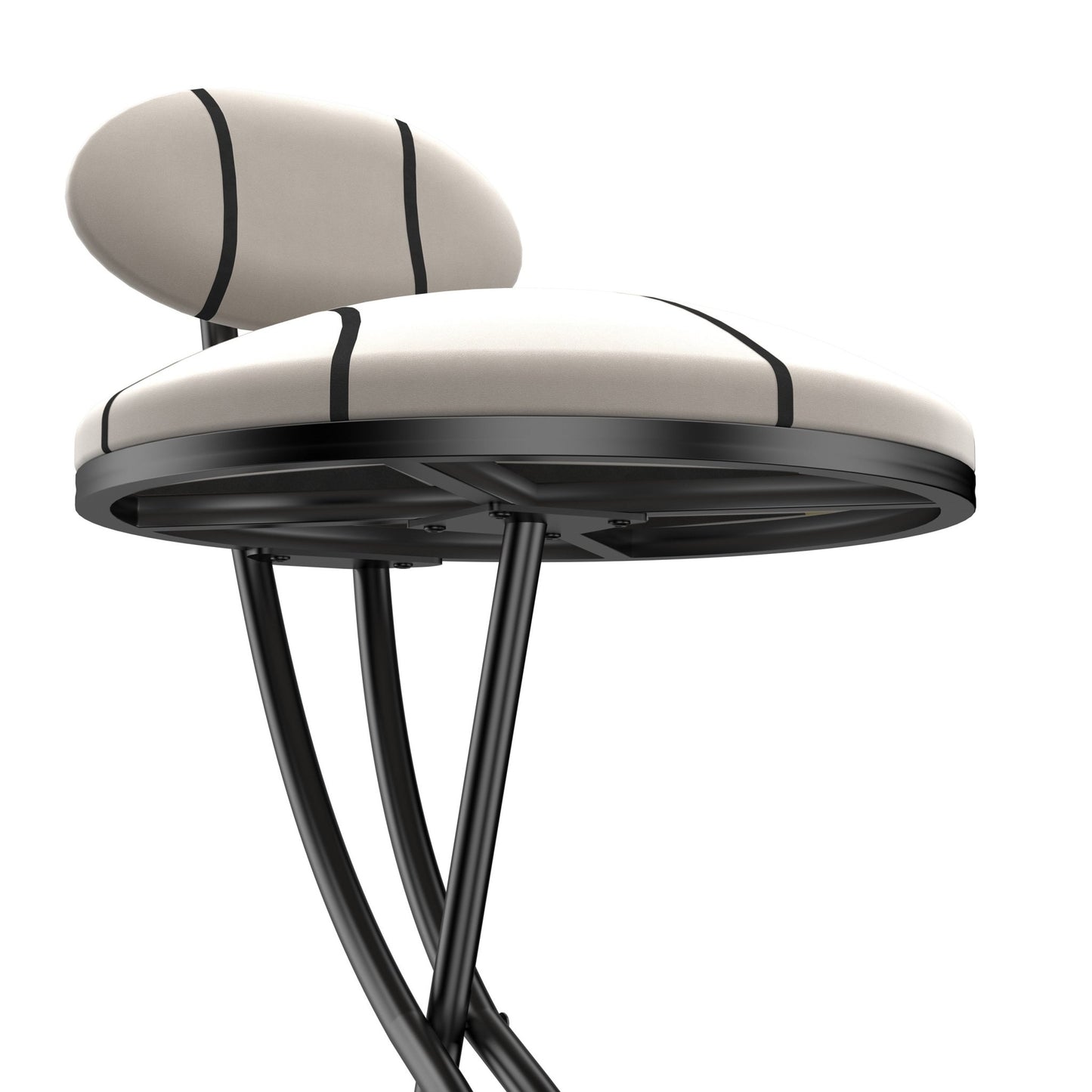 Striped Velvet Bar Stools Set of 2 | Modern Counter Height Chairs with Black Metal Frame - 1st Choice Furniture Direct