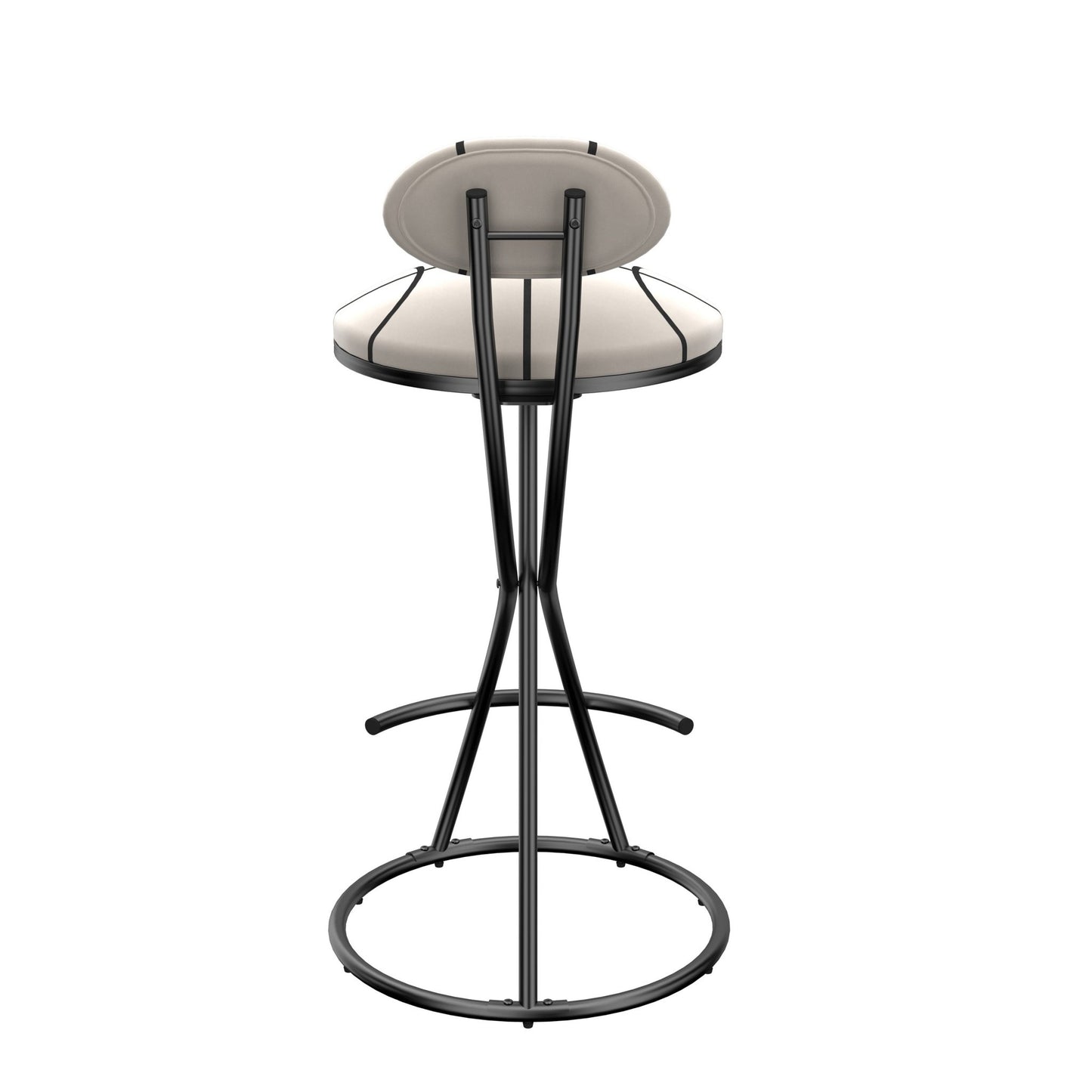 Striped Velvet Bar Stools Set of 2 | Modern Counter Height Chairs with Black Metal Frame - 1st Choice Furniture Direct