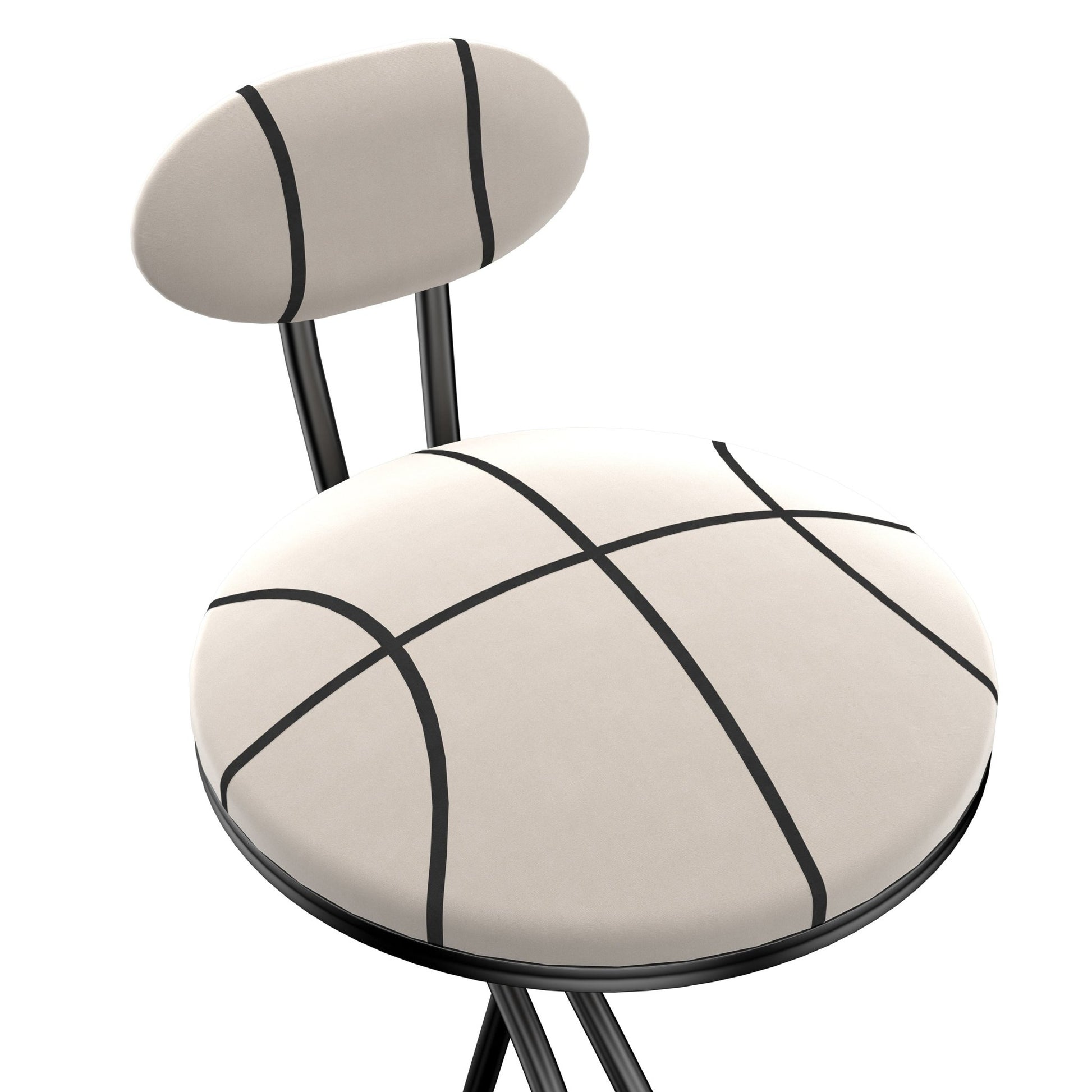 Striped Velvet Bar Stools Set of 2 | Modern Counter Height Chairs with Black Metal Frame - 1st Choice Furniture Direct