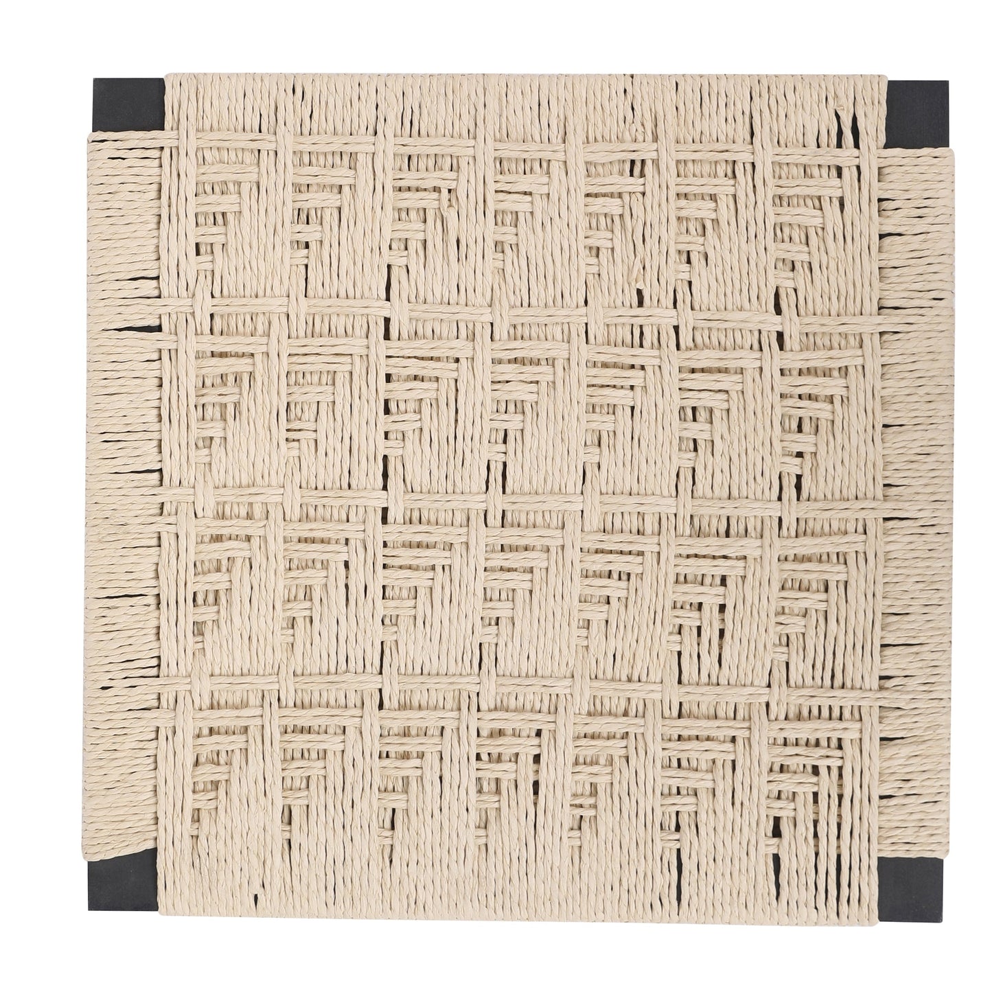 Style B Black & Creamy White Woven Bar Stools with Backrest, Paper Rope Weave Dining Chairs for Kitchen Island - 1st Choice Furniture Direct