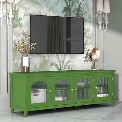 Stylish Antique Green TV Cabinet with Solid Wood Frame and Changhong Glass Door, 71-inch - 1st Choice Furniture Direct