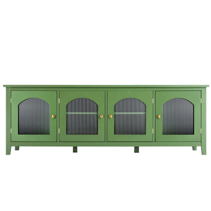 Stylish Antique Green TV Cabinet with Solid Wood Frame and Changhong Glass Door, 71-inch - 1st Choice Furniture Direct