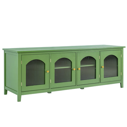 Stylish Antique Green TV Cabinet with Solid Wood Frame and Changhong Glass Door, 71-inch - 1st Choice Furniture Direct