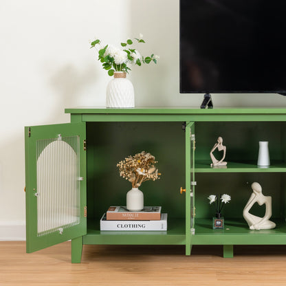 Stylish Antique Green TV Cabinet with Solid Wood Frame and Changhong Glass Door, 71-inch - 1st Choice Furniture Direct