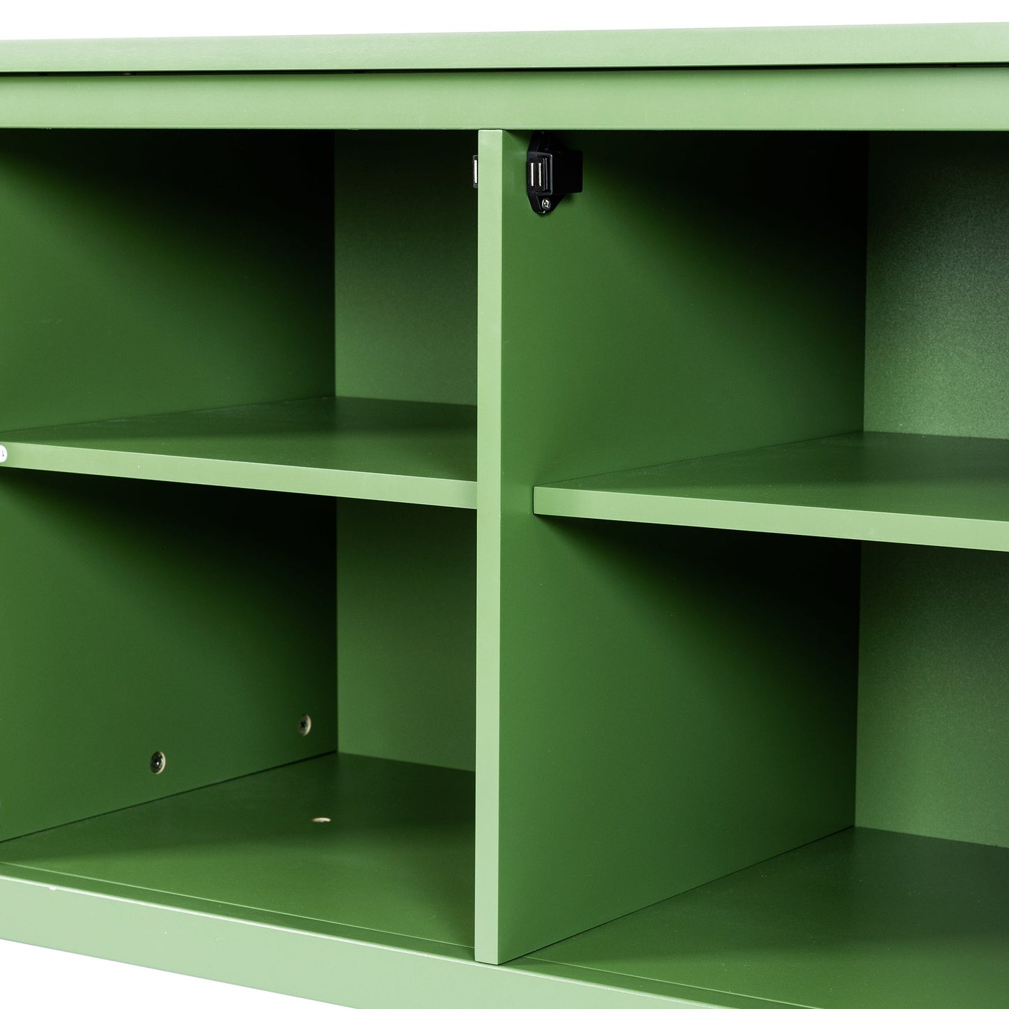 Stylish Antique Green TV Cabinet with Solid Wood Frame and Changhong Glass Door, 71-inch - 1st Choice Furniture Direct