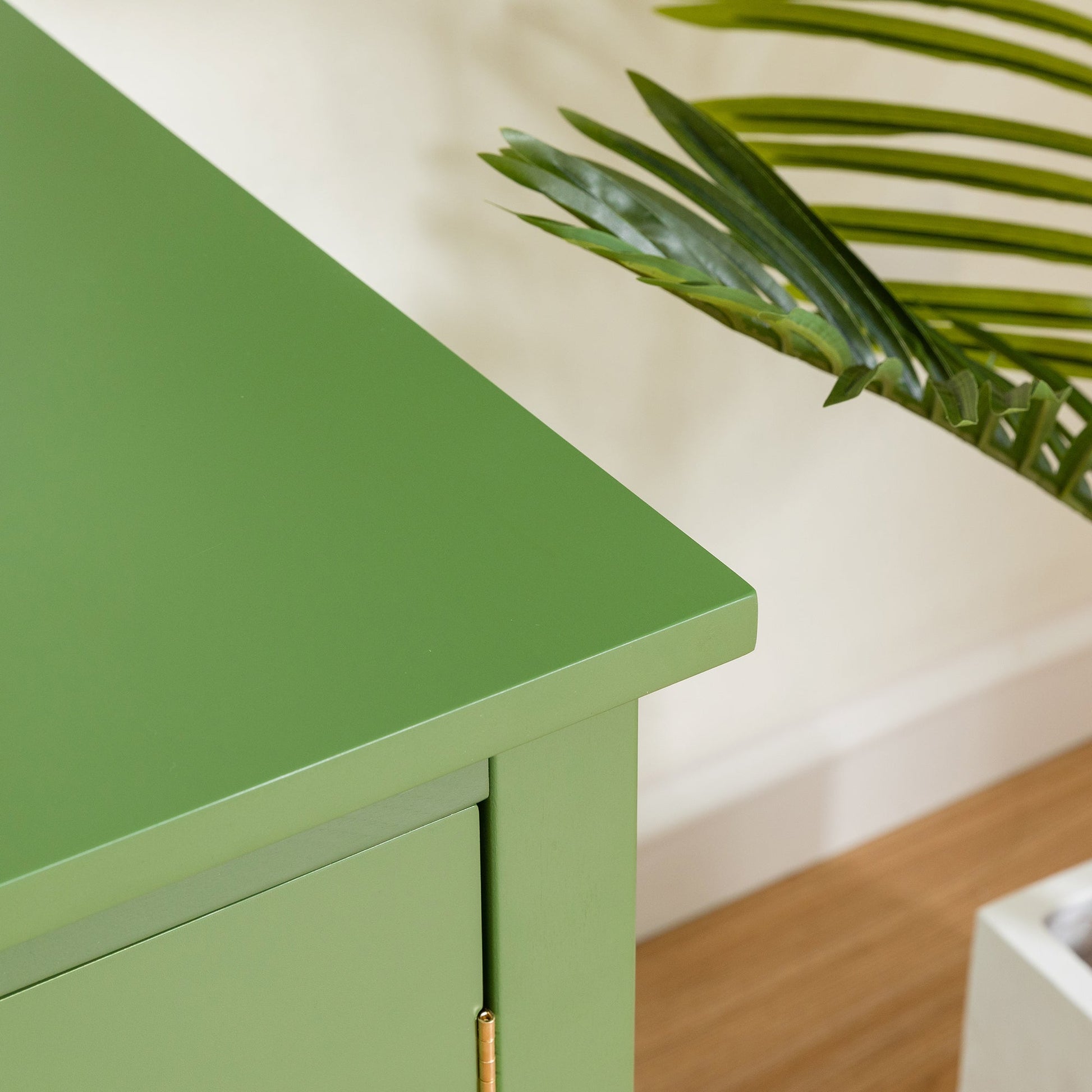 Stylish Antique Green TV Cabinet with Solid Wood Frame and Changhong Glass Door, 71-inch - 1st Choice Furniture Direct