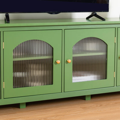 Stylish Antique Green TV Cabinet with Solid Wood Frame and Changhong Glass Door, 71-inch - 1st Choice Furniture Direct