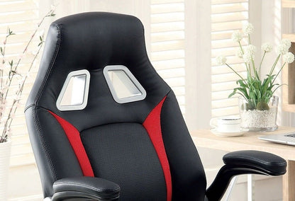 Stylish Office Chair Upholstered 1pc Comfort Adjustable Chair Relax Gaming Office Chair Work Black And Red Color Padded Armrests - 1st Choice Furniture Direct