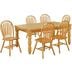 Sunset Trading Oak Selections 7 Piece 56-72" Rectangular Extendable Dining Set with Arrowback Windsor Chairs