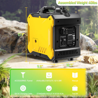 Super quiet Inverter Generator 2000w portable generator, 79.7cc ultra light EPA compliant - 1st Choice Furniture Direct