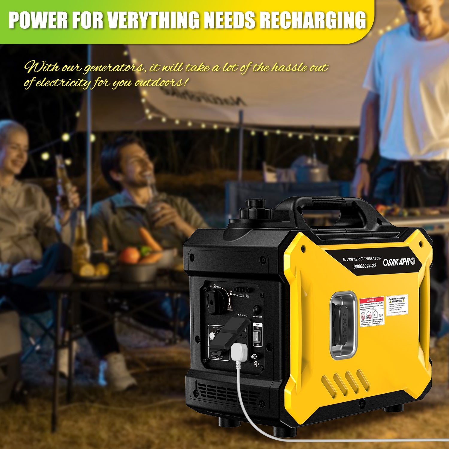 Super quiet Inverter Generator 2000w portable generator, 79.7cc ultra light EPA compliant - 1st Choice Furniture Direct